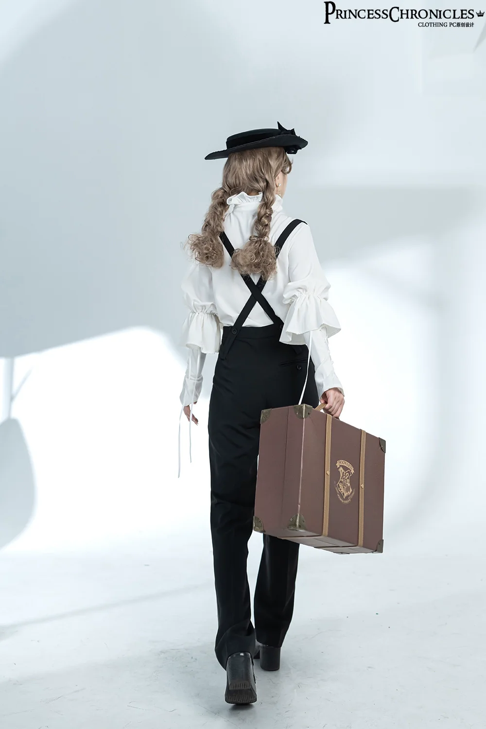 Xuan Yin - Vintage Ouji Lolita White Shirt & Black Pants - Image 4