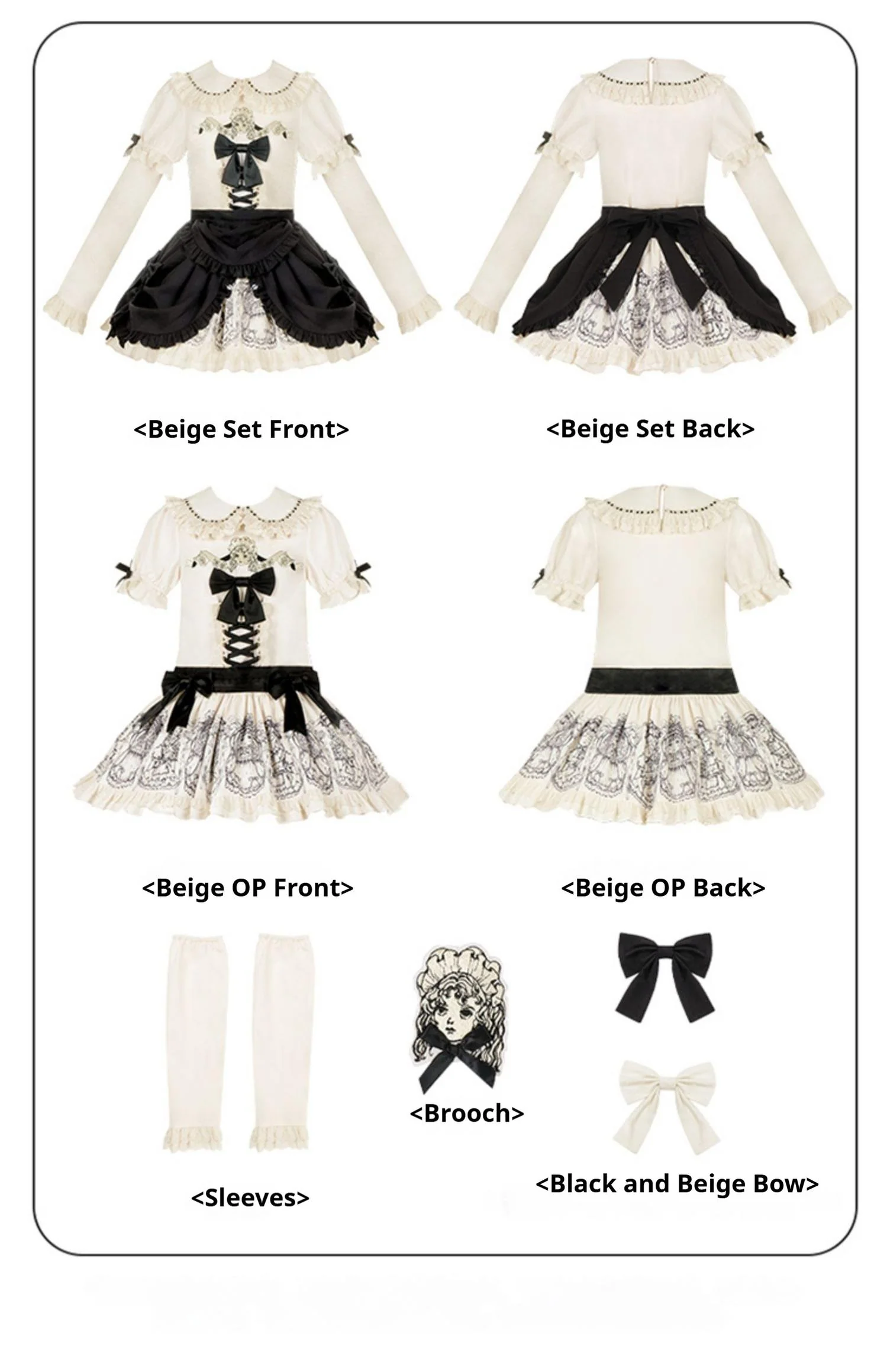 With PUJI - Doll Night - Vintage Twin Lolita OP Dress Embroidered Doll Dress - Image 13