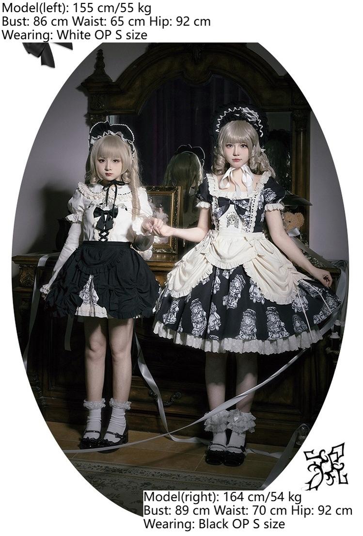 With PUJI - Doll Night - Vintage Twin Lolita OP Dress Embroidered Doll Dress - Image 4
