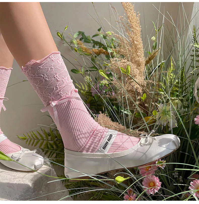 Sweet Lolita Accessory Patchwork Lace Pile Socks - Image 10