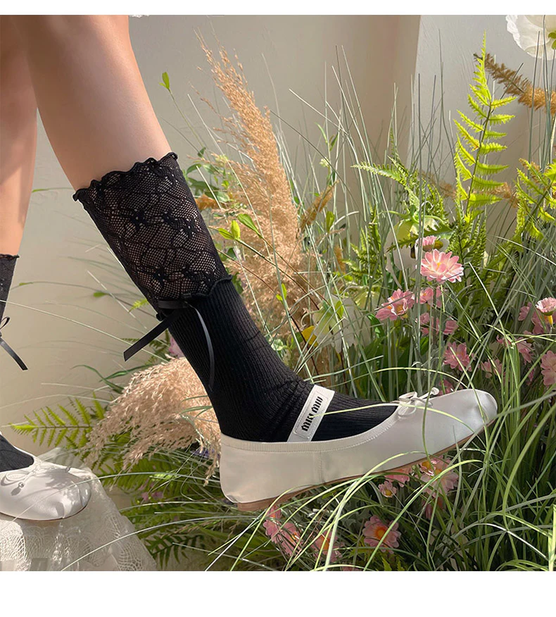 Sweet Lolita Accessory Patchwork Lace Pile Socks - Image 12