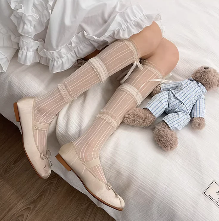 Sweet Lolita Lace Thin Calf Socks - Image 11