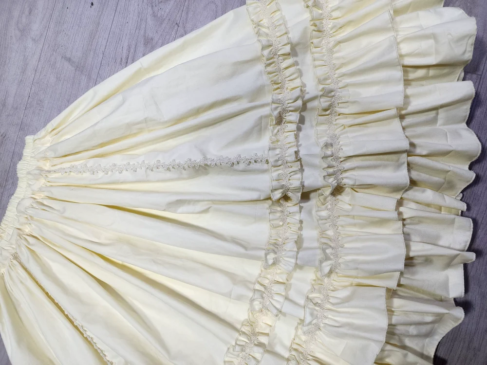 Cotton Lolita Embroidered Petticoat, Rose Hem - Image 7