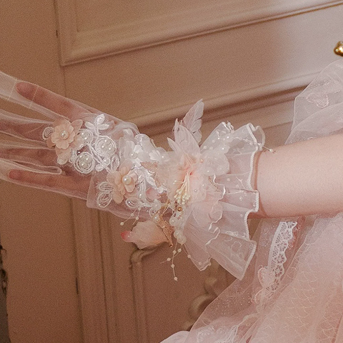 Runaway Princess - Wedding Lolita BNT, Pearls & Rhinestones - Image 3