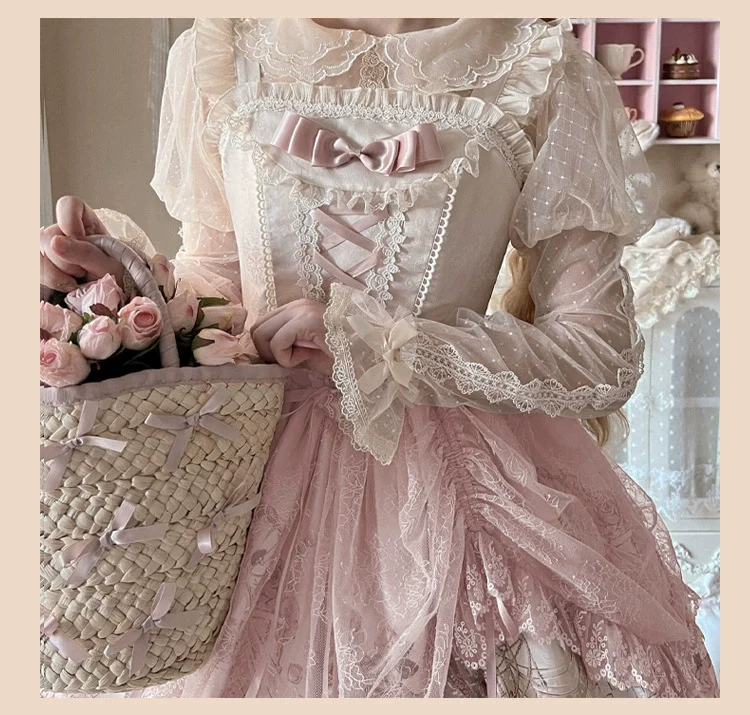 Sweet Date - Wedding Lolita Dress Bridal Elegant Retro JSK Daily Lolita Shirt - Image 10