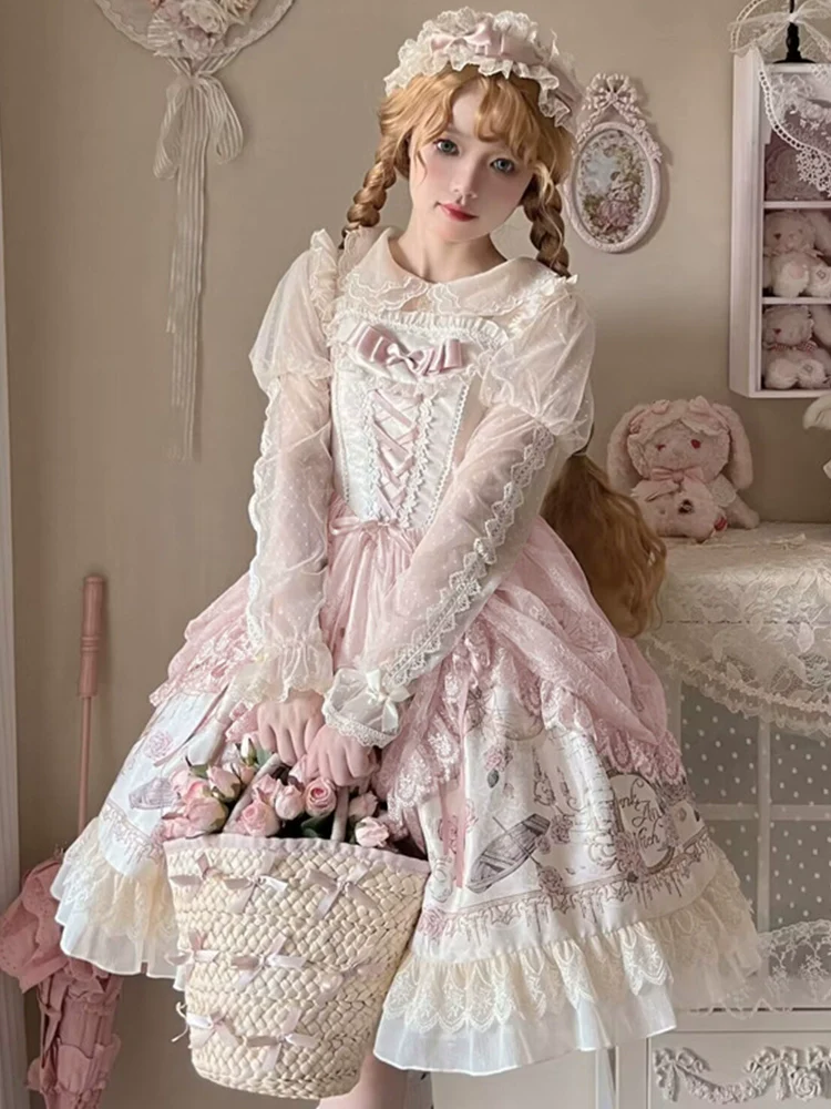 Sweet Date - Wedding Lolita Dress Bridal Elegant Retro JSK Daily Lolita Shirt - Image 3
