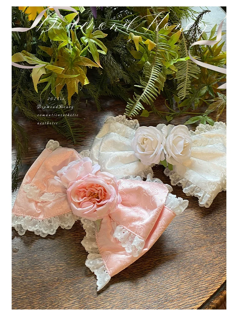 Love and Roses - Princess Bridal Wedding Lolita Dress With Rose Detail and Tiered Skirt - Image 33