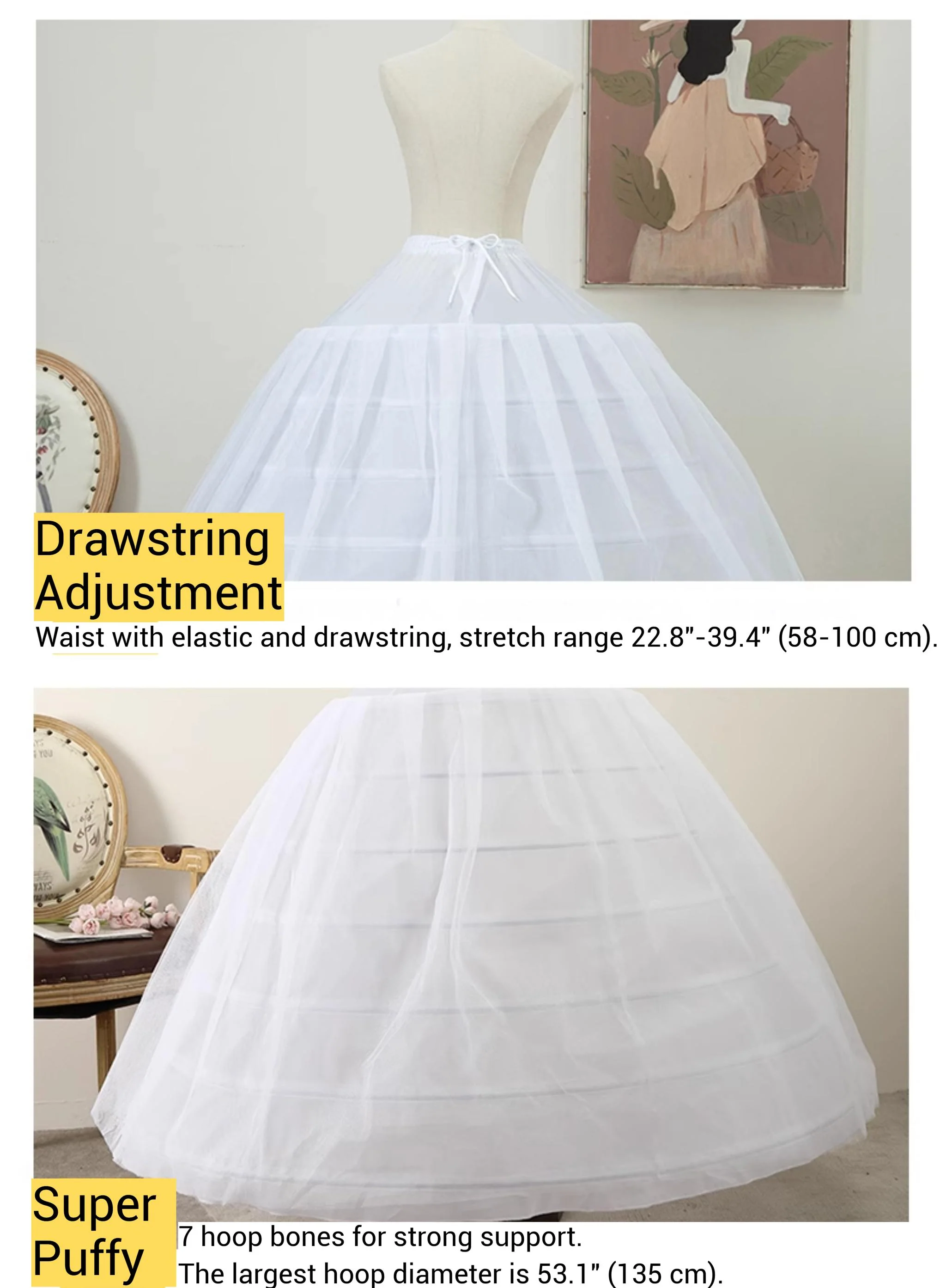 Wedding Lolita High Volume Long Petticoat | 44.1" (112 CM) - Image 5