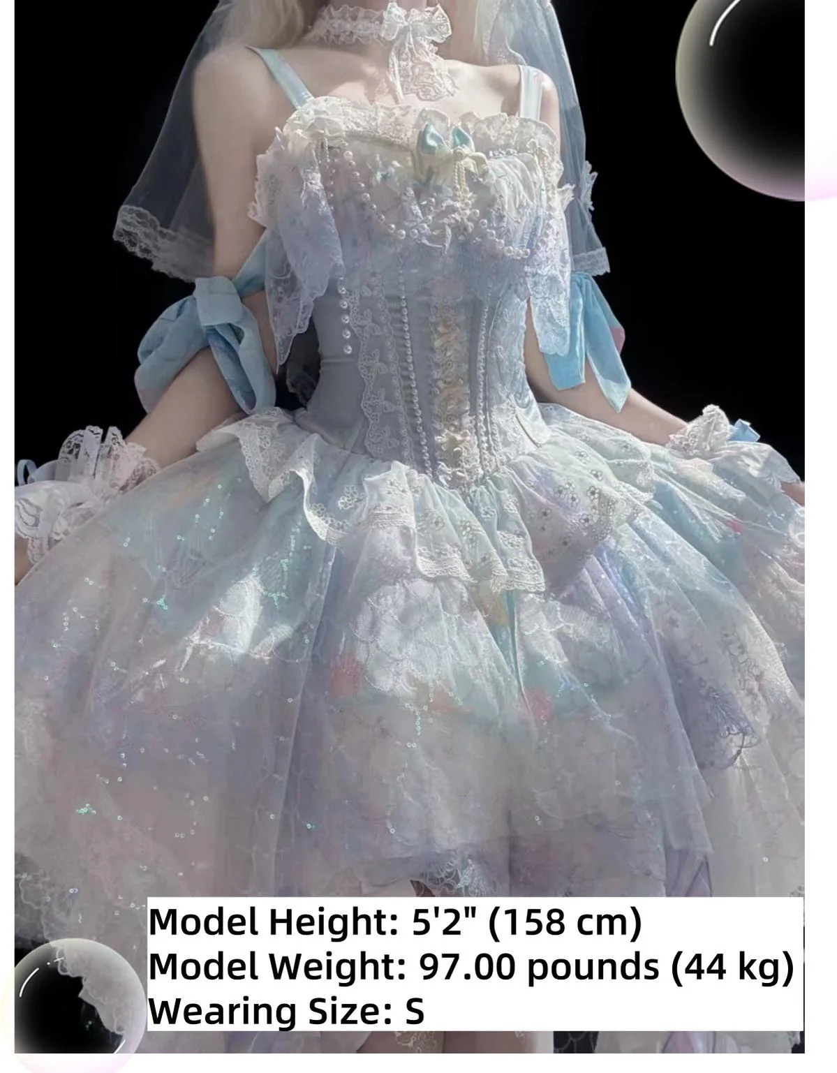Qianmu - MermaidTears - Wedding Lolita JSK Dress, Ocean Theme - Image 15