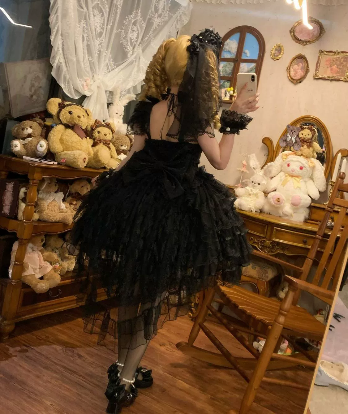 Hanguliang - Feather's Ballad - Wedding Lolita JSK Dress, Tiered Ruffles - Image 11