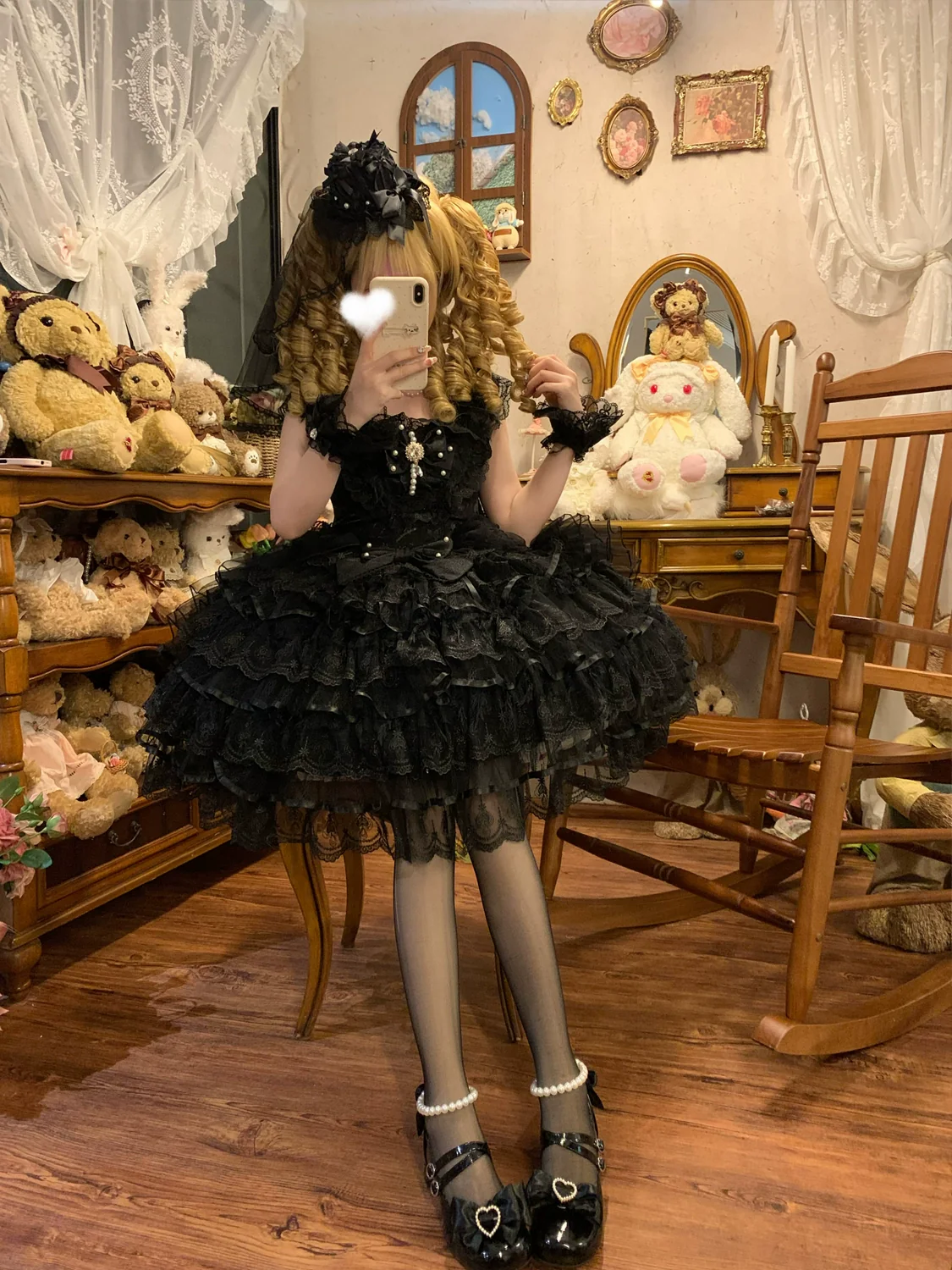Hanguliang - Feather's Ballad - Wedding Lolita JSK Dress, Tiered Ruffles - Image 12