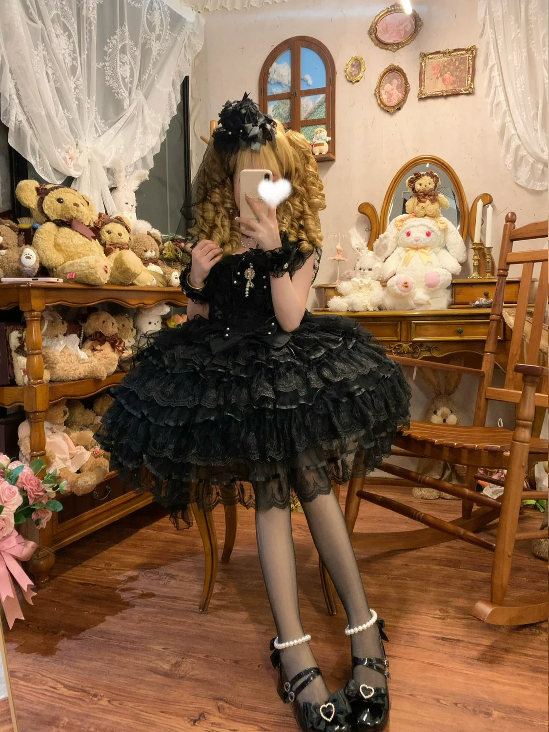 Hanguliang - Feather's Ballad - Wedding Lolita JSK Dress, Tiered Ruffles - Image 13