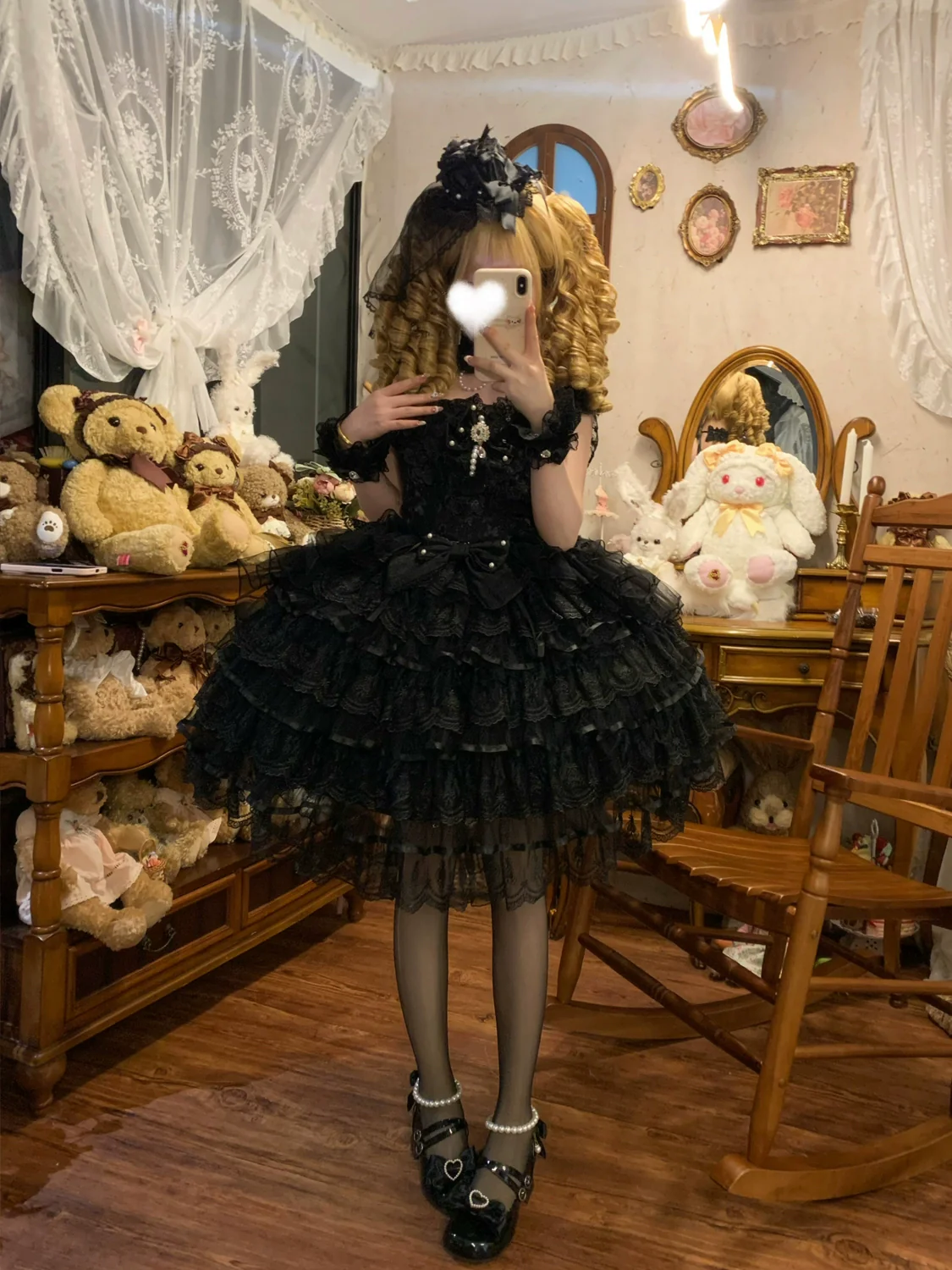 Hanguliang - Feather's Ballad - Wedding Lolita JSK Dress, Tiered Ruffles - Image 14