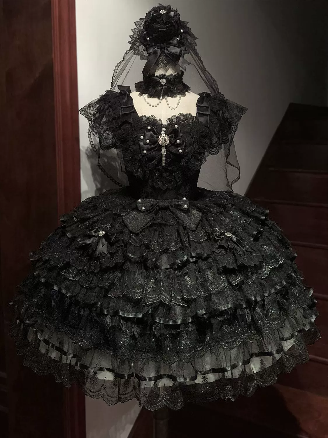 Hanguliang - Feather's Ballad - Wedding Lolita JSK Dress, Tiered Ruffles - Image 19