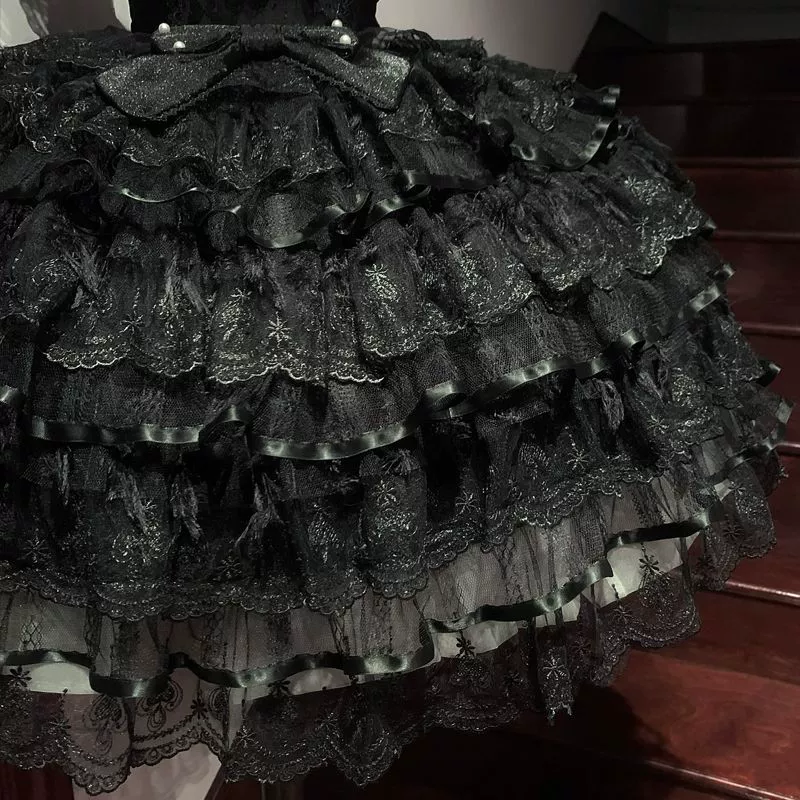 Hanguliang - Feather's Ballad - Wedding Lolita JSK Dress, Tiered Ruffles - Image 22