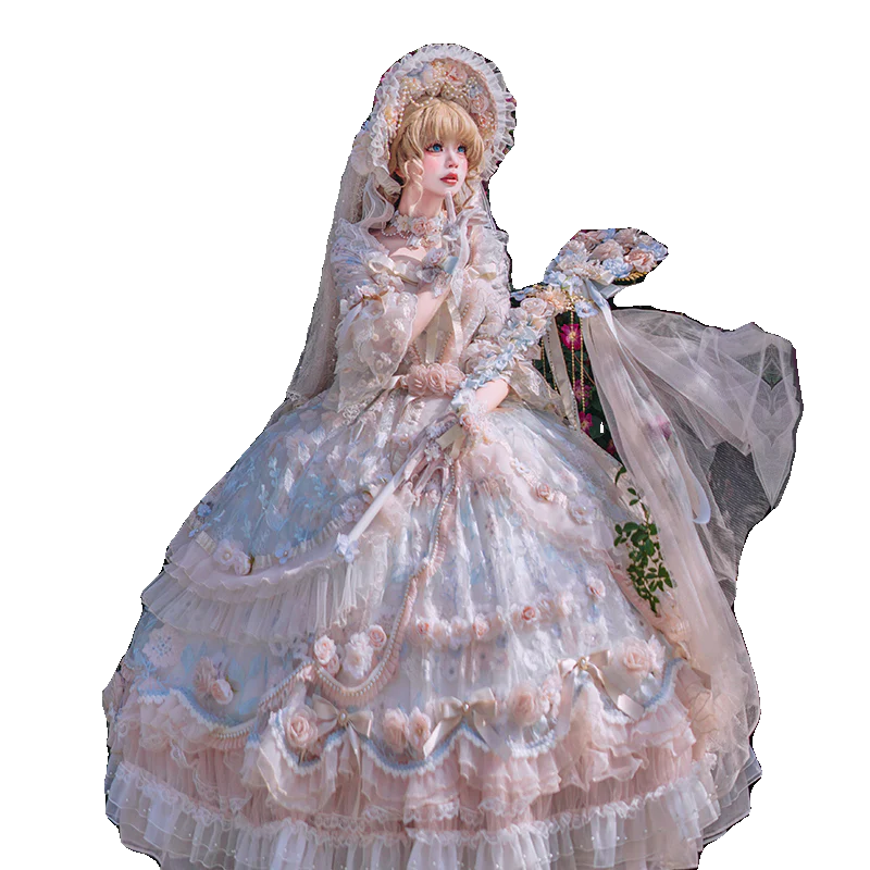 Rose Banquet - Wedding Lolita OP Dress Chiffon Princess Tea Party Dress - Image 10