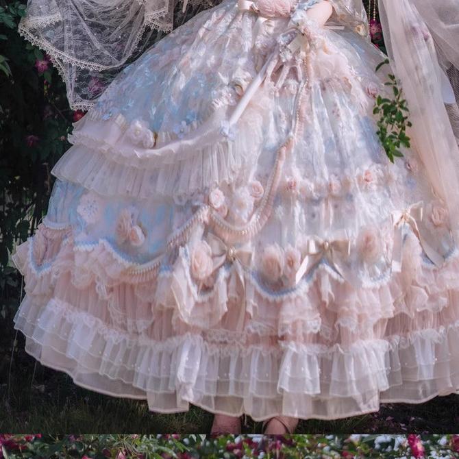 Rose Banquet - Wedding Lolita OP Dress Chiffon Princess Tea Party Dress - Image 9
