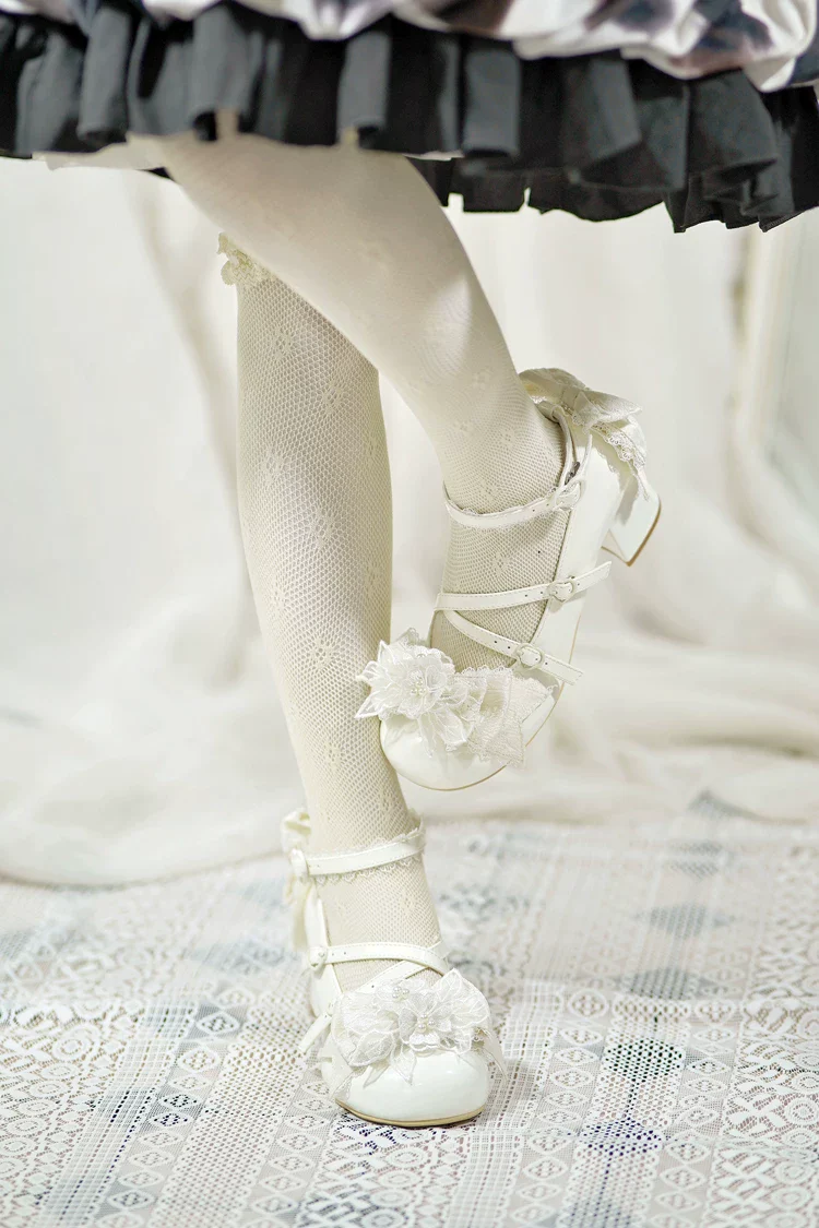 Spring Sakura - Wedding Sweet Lolita Heels Shoes, Floral Accent - Image 20