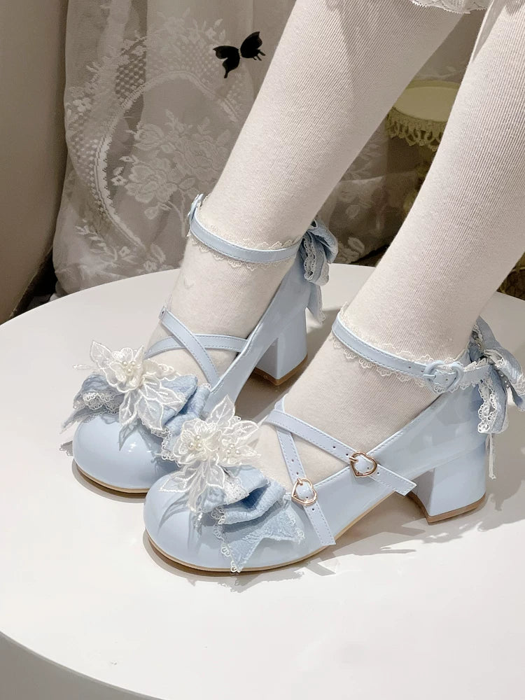 Spring Sakura - Wedding Sweet Lolita Heels Shoes, Floral Accent - Image 7