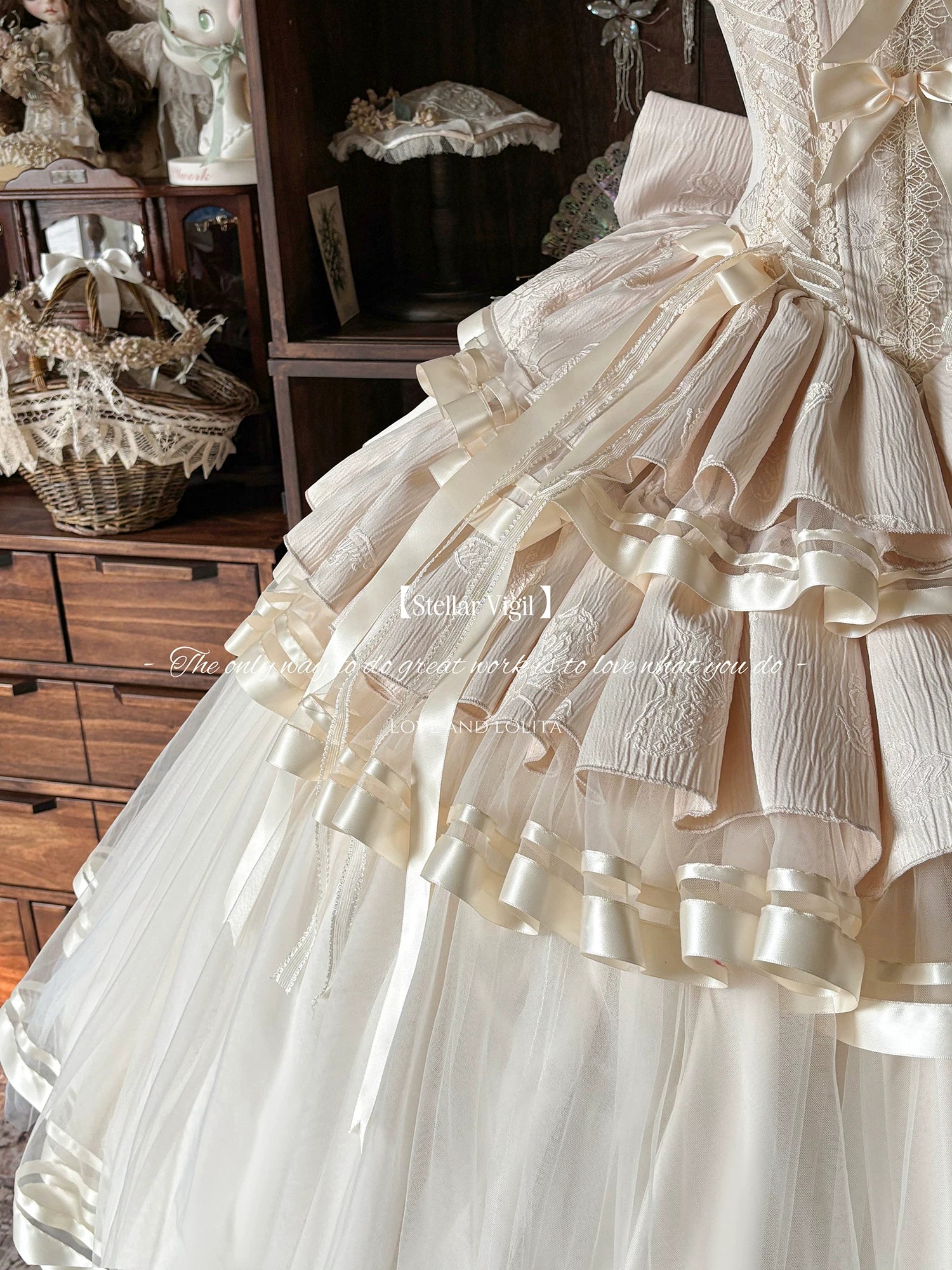 Sunset Venus - Wedding Sweet Lolita JSK Dress, Fishbone Waist - Image 3