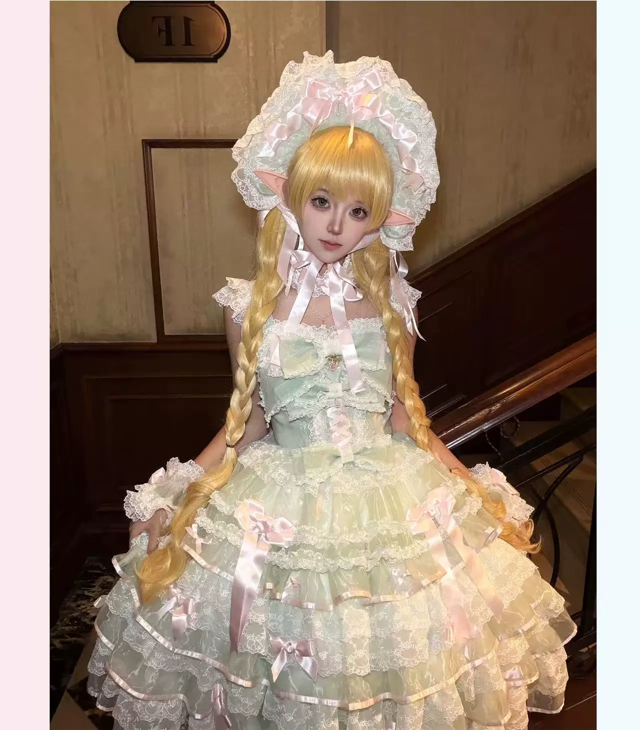 Sakura Snow Love Song - Wedding Sweet Lolita JSK Dress, Lace & Bows Details - Image 14
