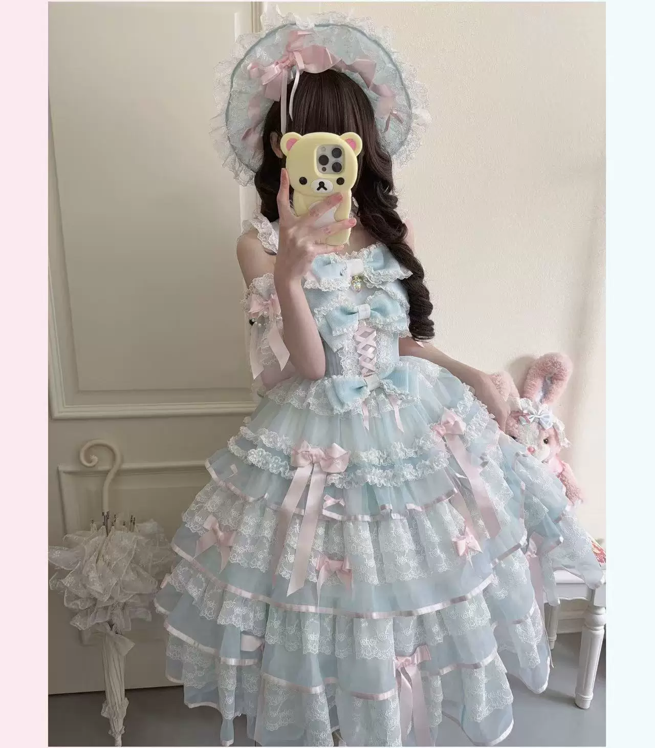 Sakura Snow Love Song - Wedding Sweet Lolita JSK Dress, Lace & Bows Details - Image 17