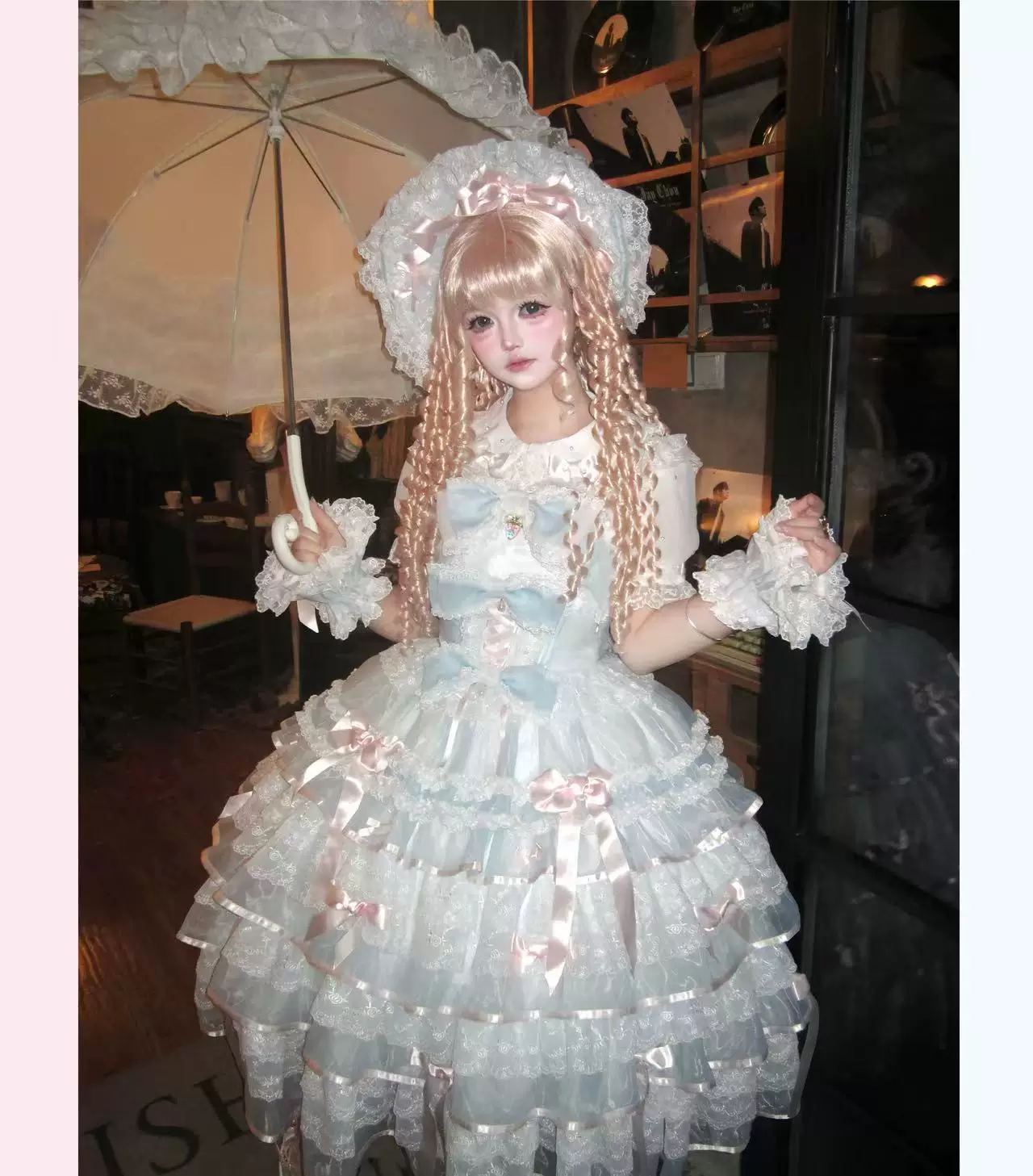 Sakura Snow Love Song - Wedding Sweet Lolita JSK Dress, Lace & Bows Details - Image 18