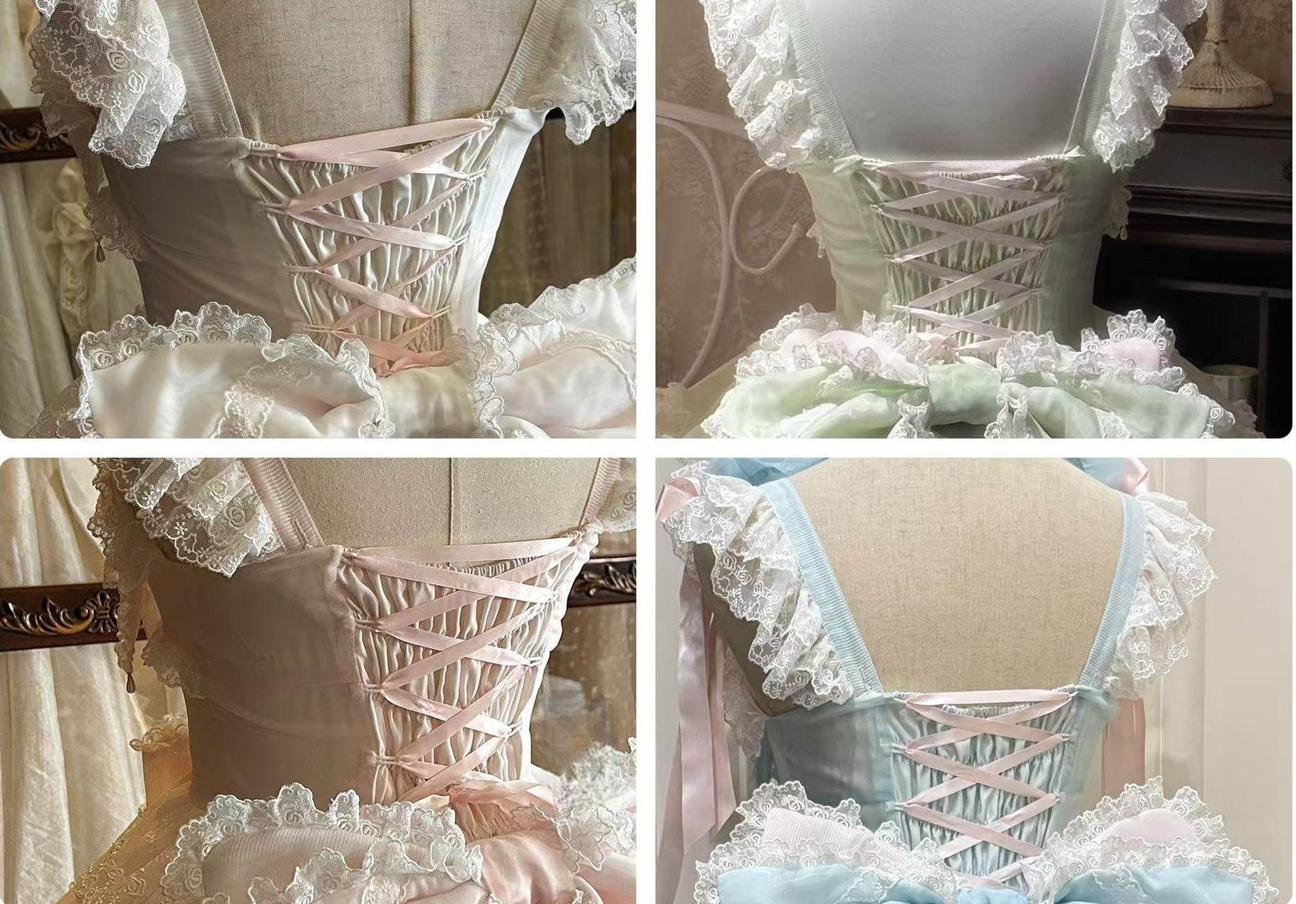 Sakura Snow Love Song - Wedding Sweet Lolita JSK Dress, Lace & Bows Details - Image 27