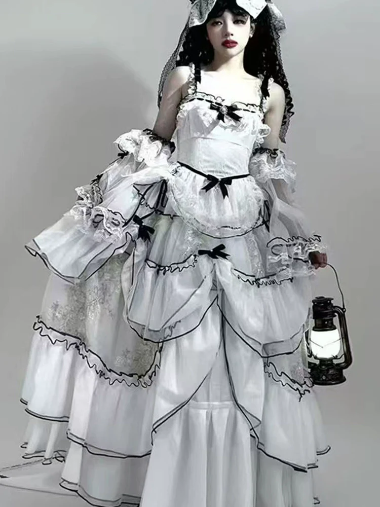 Daydream Whisper - Layered Poem - Wedding Sweet Plus Size Lolita JSK Dress Set - Image 17