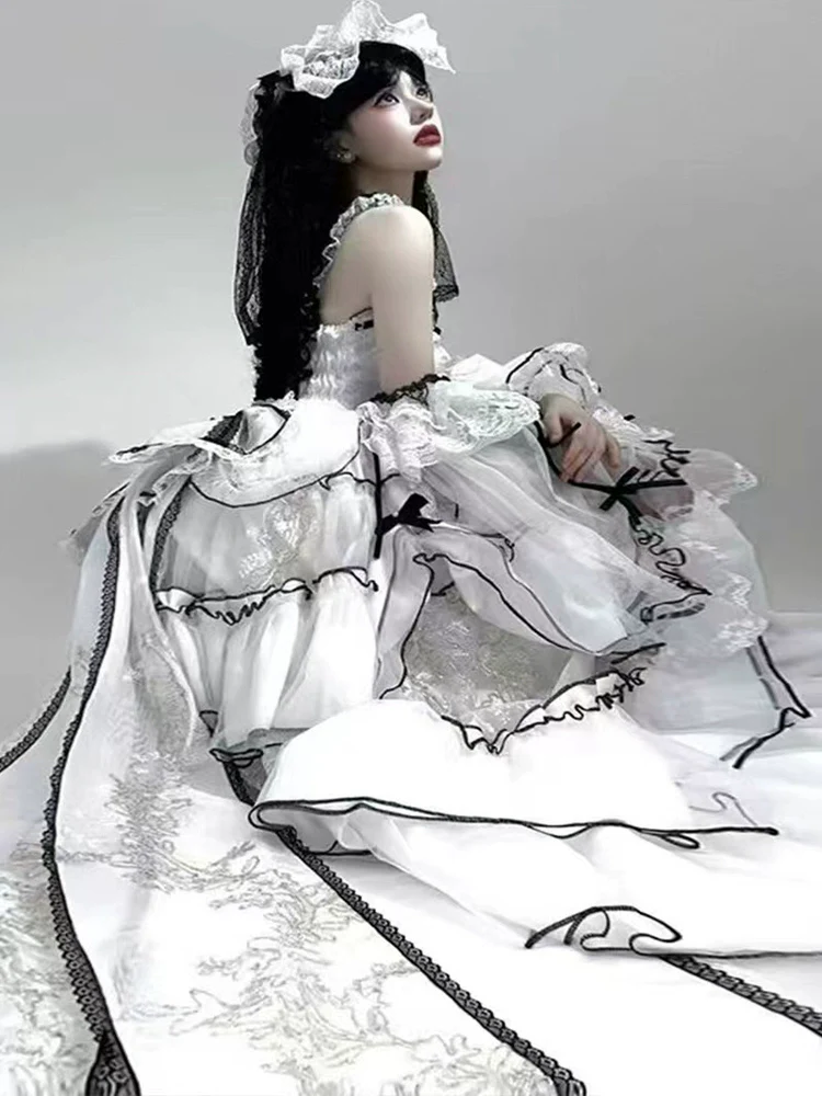 Daydream Whisper - Layered Poem - Wedding Sweet Plus Size Lolita JSK Dress Set - Image 18