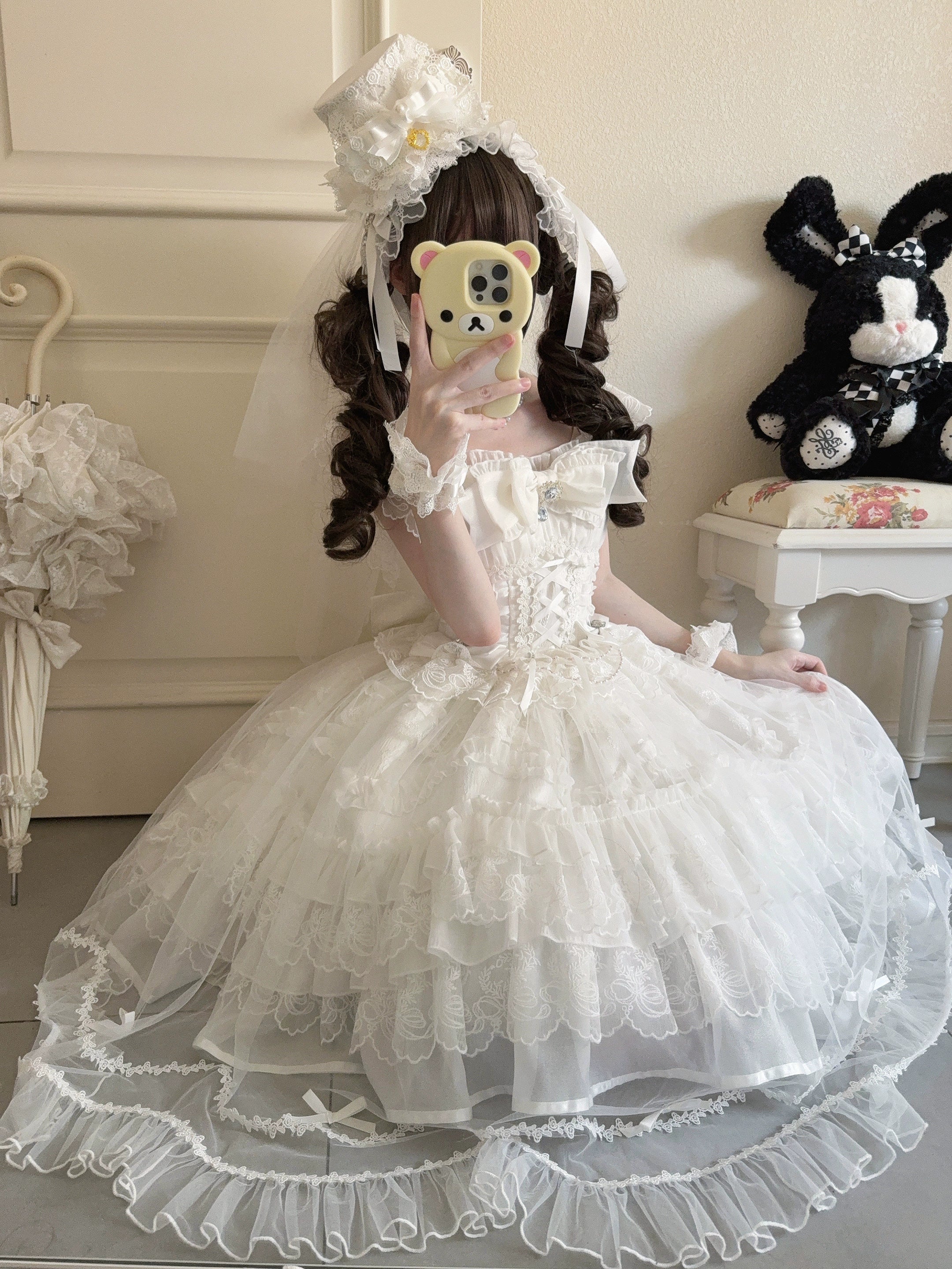 Eternal Vow - Wedding Lolita JSK, Detachable Overlay - Image 10