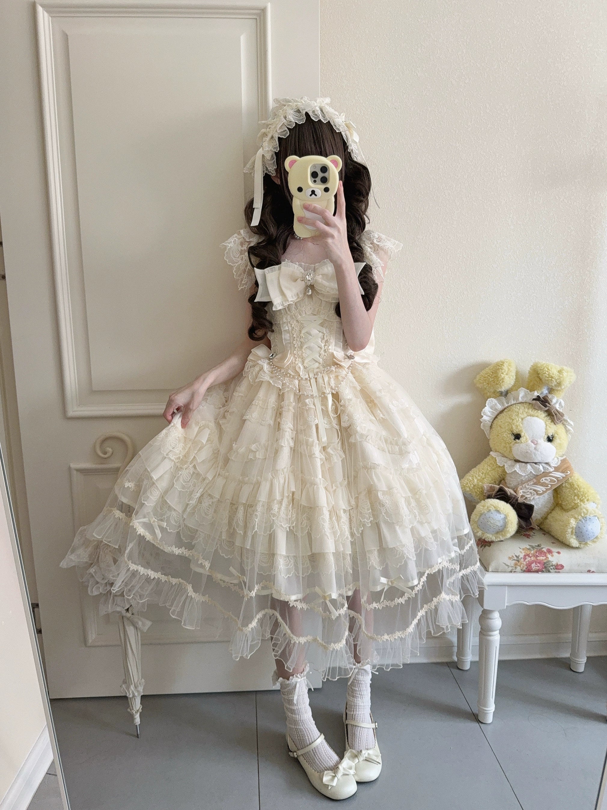 Eternal Vow - Wedding Lolita JSK, Detachable Overlay - Image 16