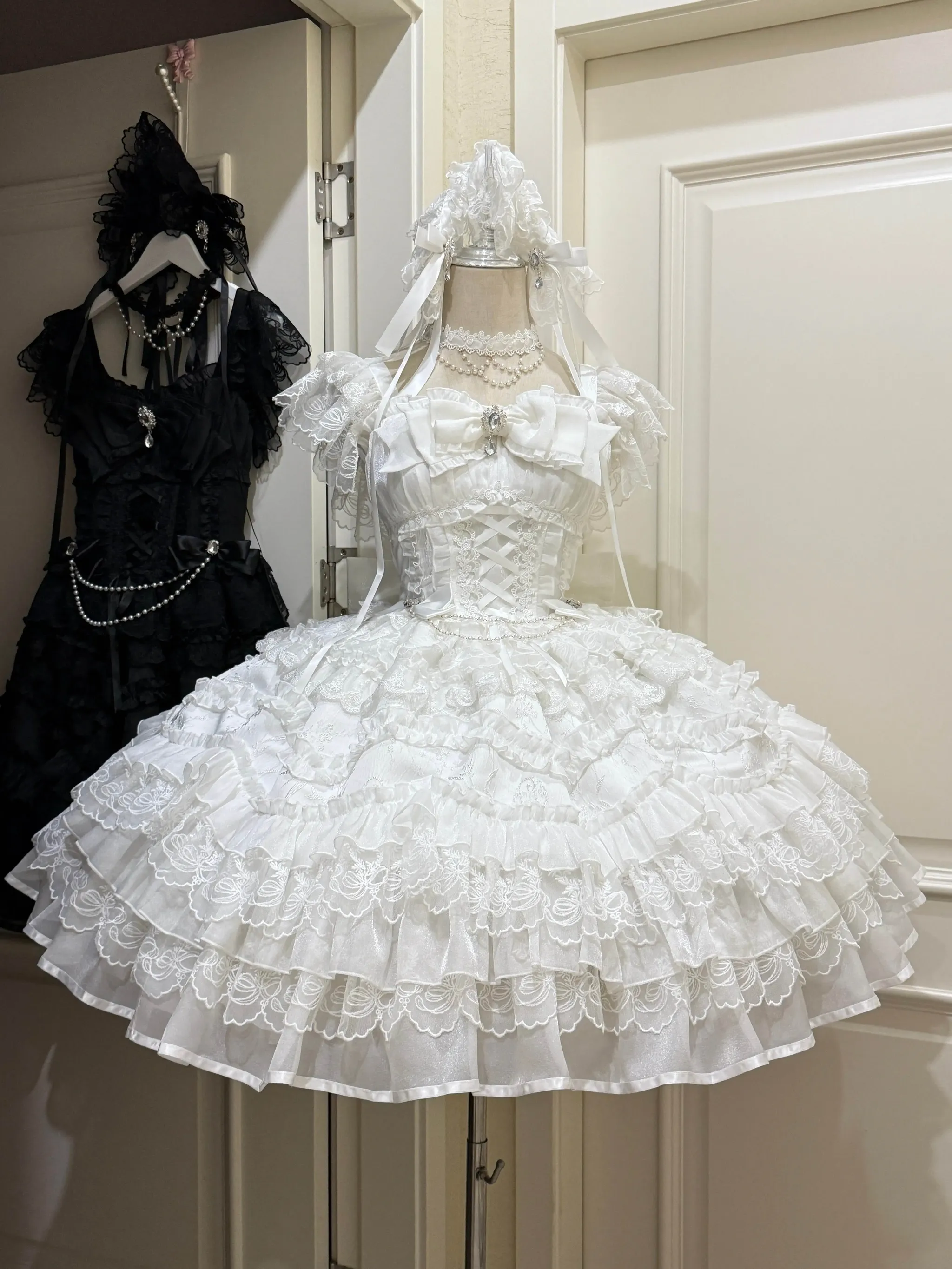 Eternal Vow - Wedding Lolita JSK, Detachable Overlay - Image 27