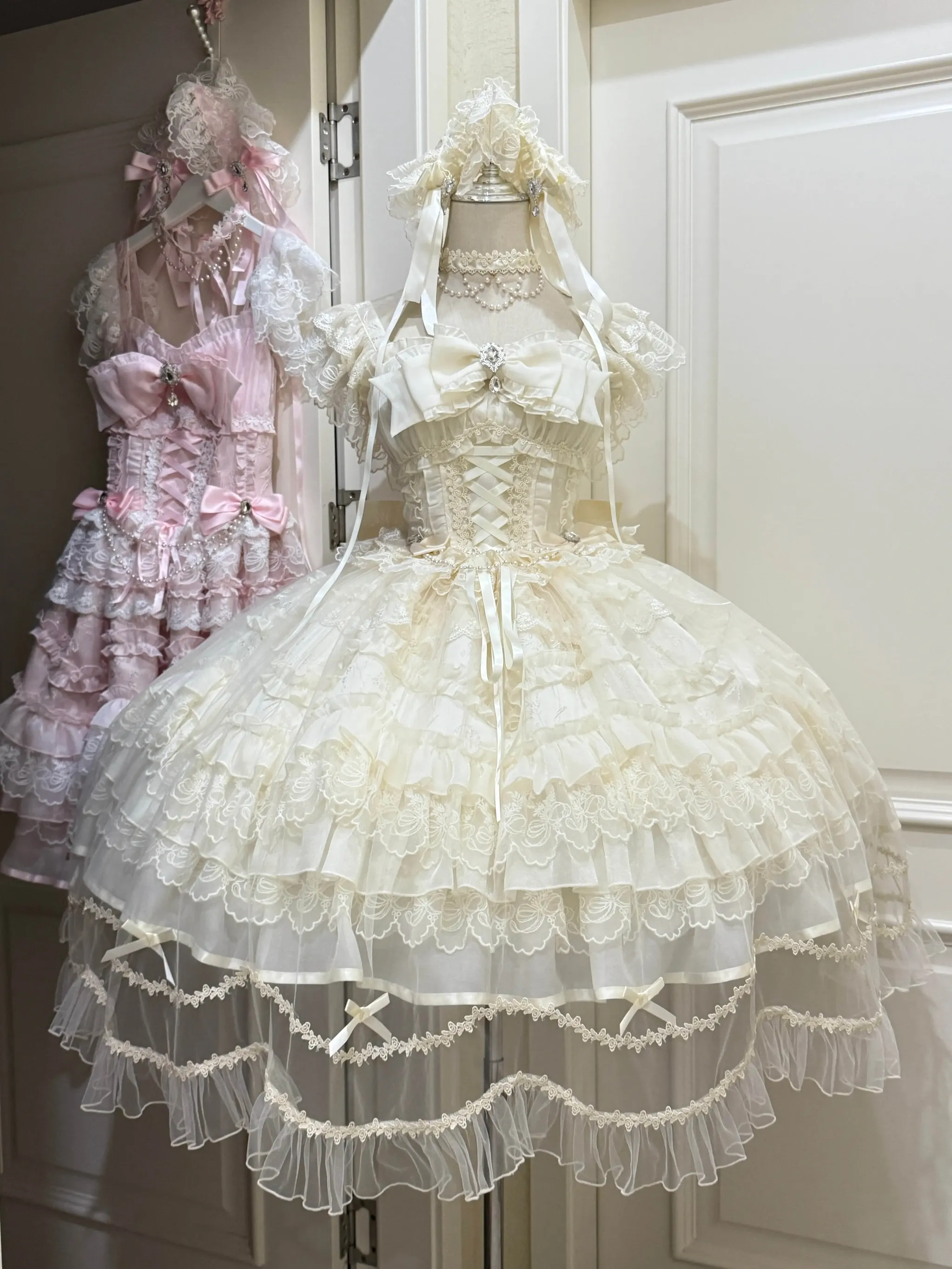 Eternal Vow - Wedding Lolita JSK, Detachable Overlay - Image 32