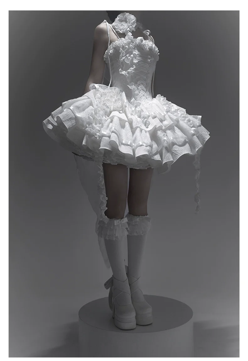White Gothic Lolita Fishbone JSK Dress - Image 13