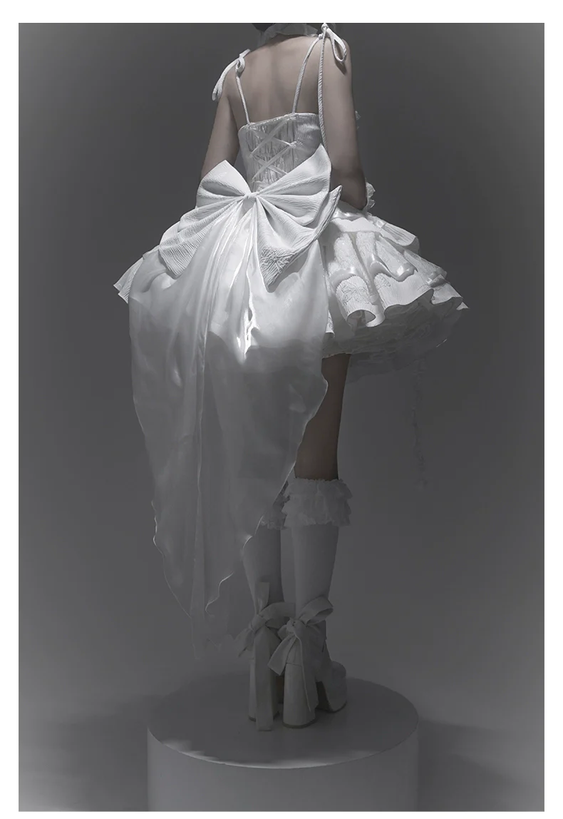 White Gothic Lolita Fishbone JSK Dress - Image 14