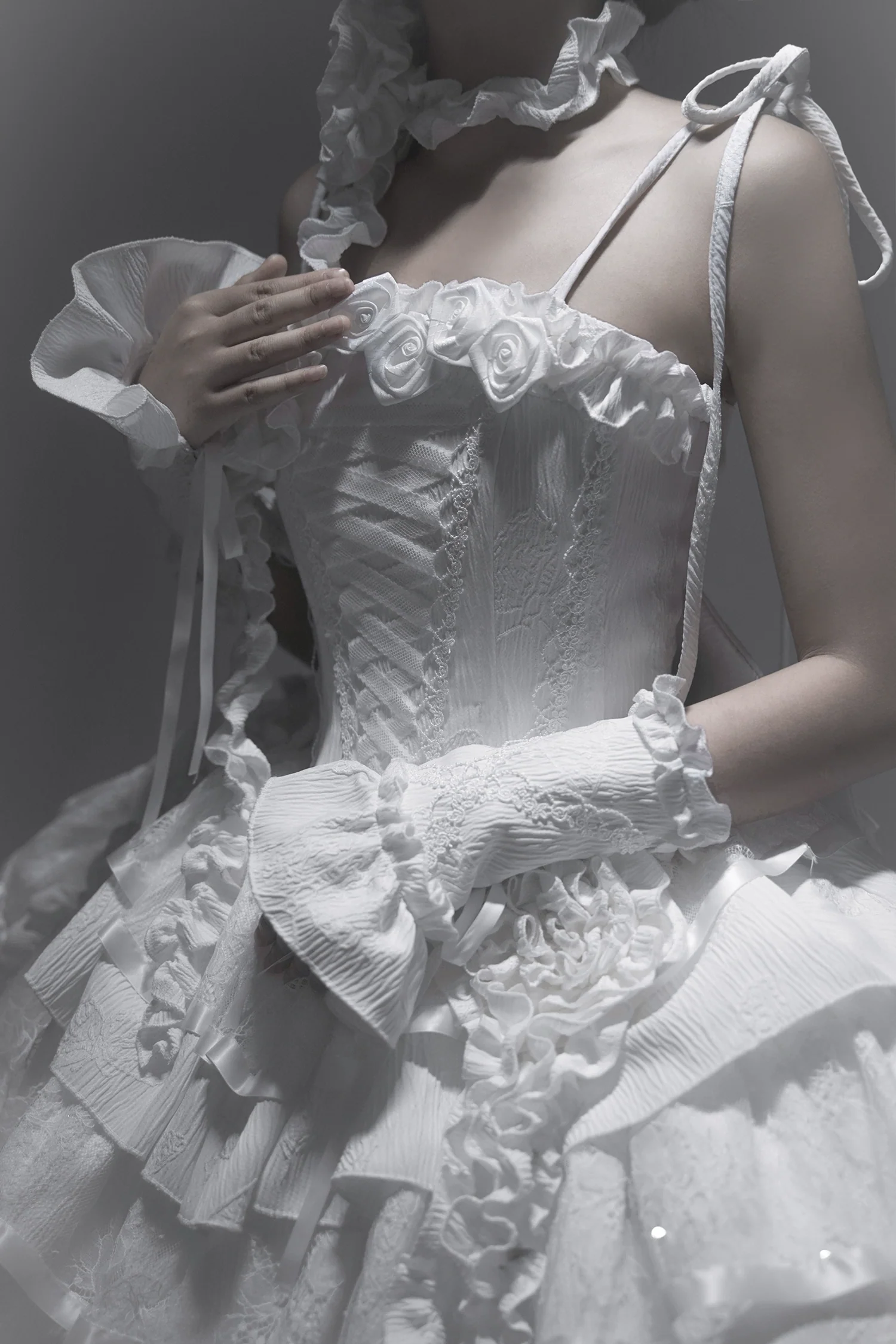 White Gothic Lolita Fishbone JSK Dress - Image 15