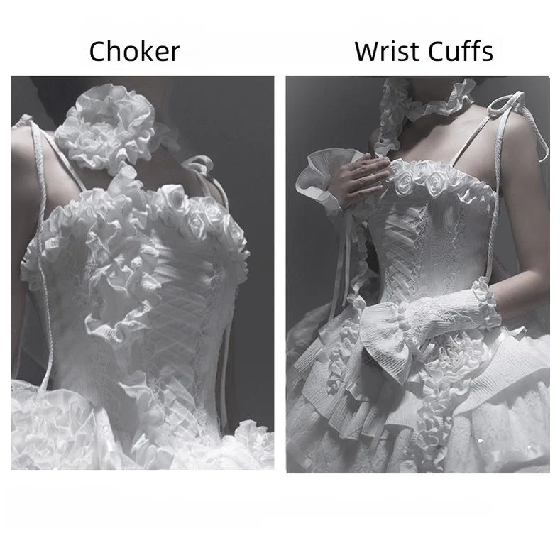 White Gothic Lolita Fishbone JSK Dress - Image 17