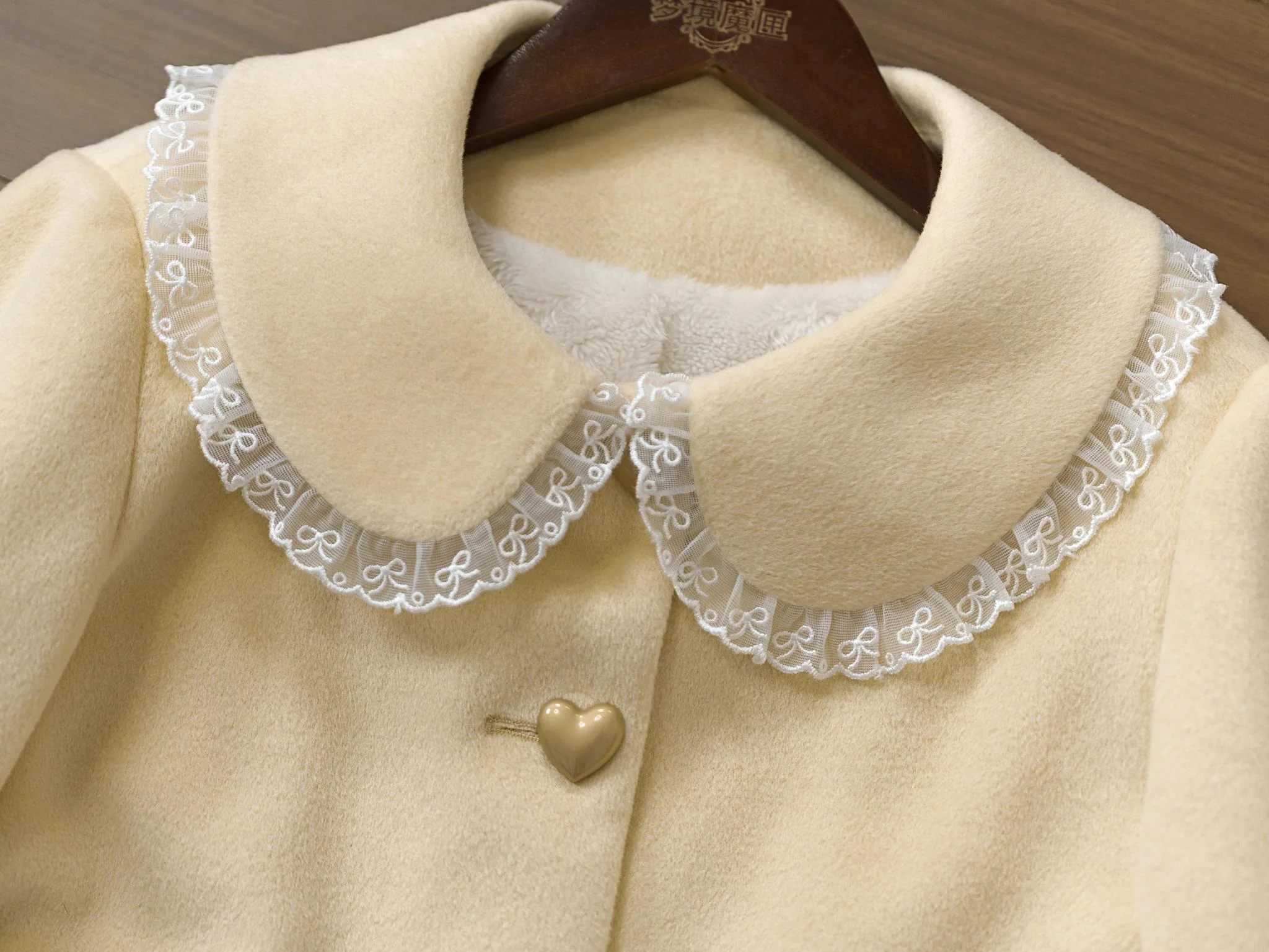 Dream Magic Box - Milk Puff - Winter Fleece-lined Sweet Lolita Coat, Detachable Collar - Image 24