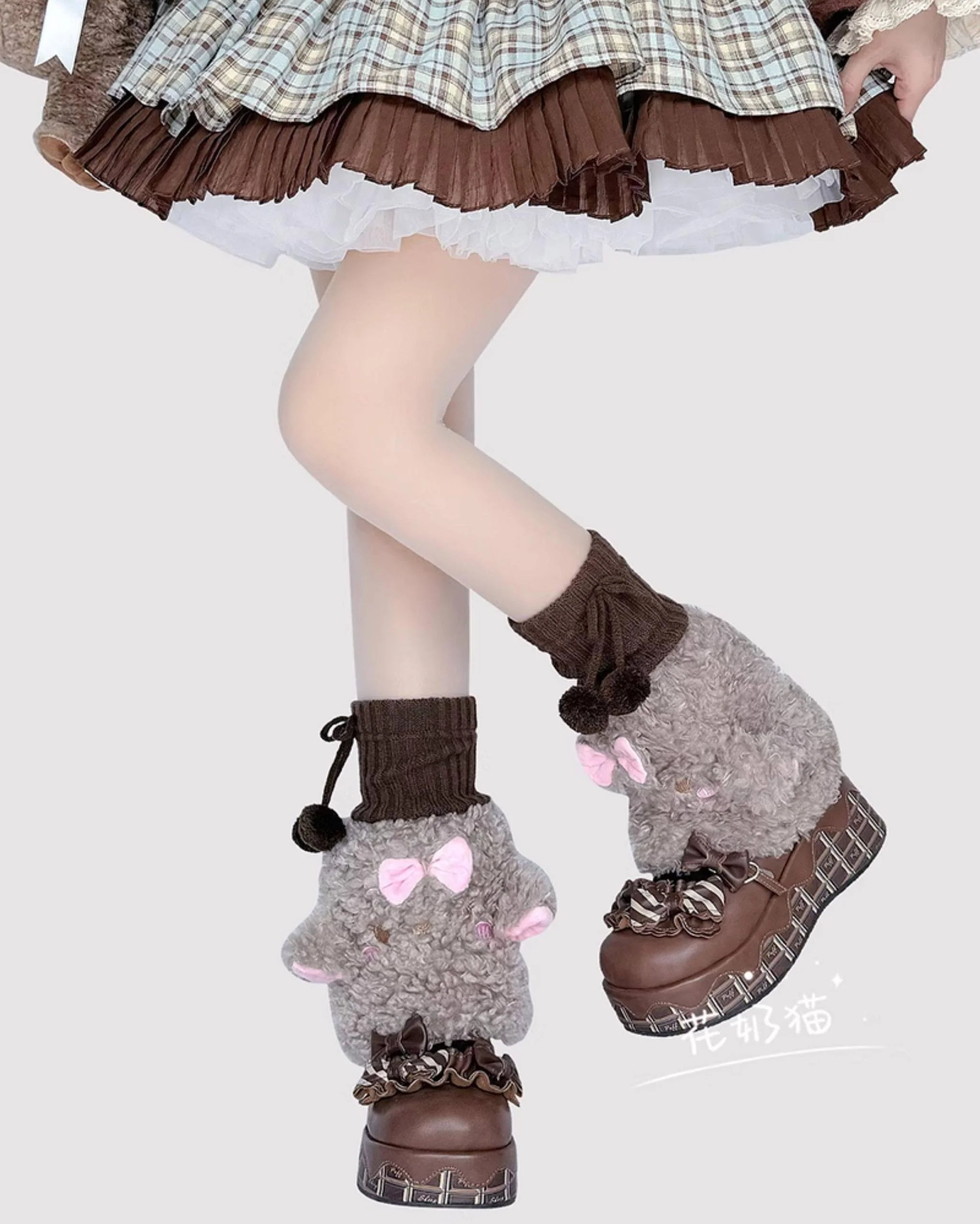 Winter Kawaii Lolita Leg Warmers, Lamb-shaped - Image 12