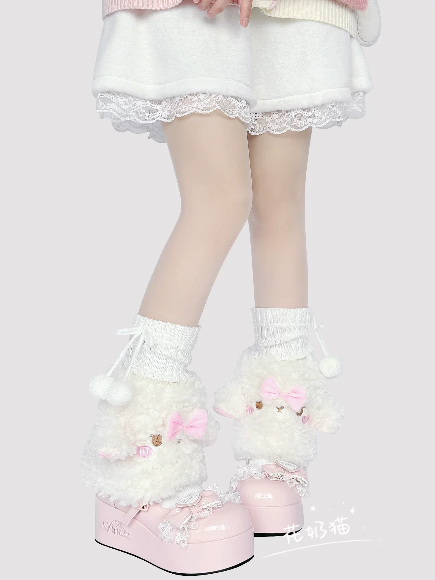 Winter Kawaii Lolita Leg Warmers, Lamb-shaped - Image 8