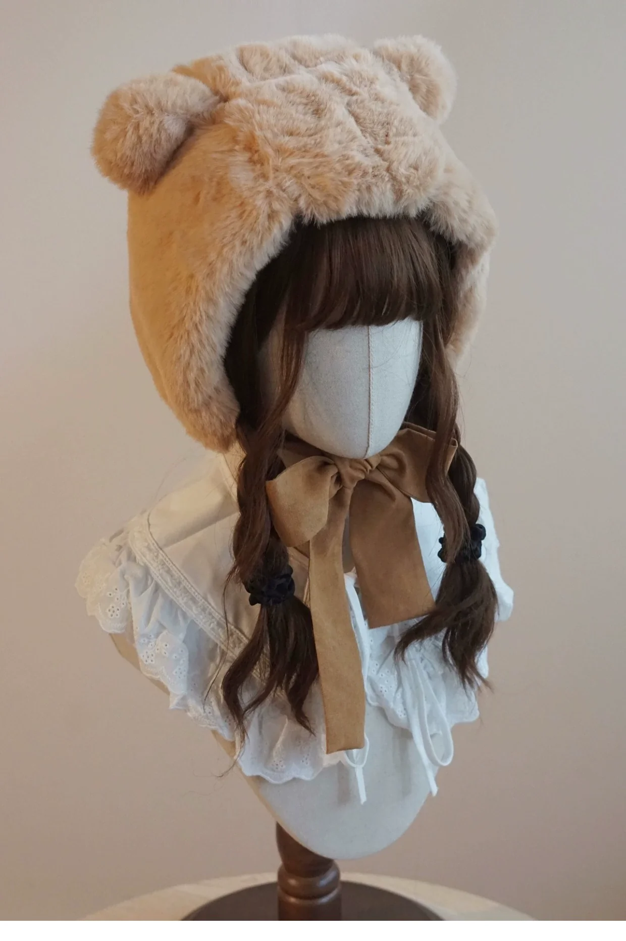 Besozealous - Winter Lolita Hat Bear Ears Hooded Hat - Image 10