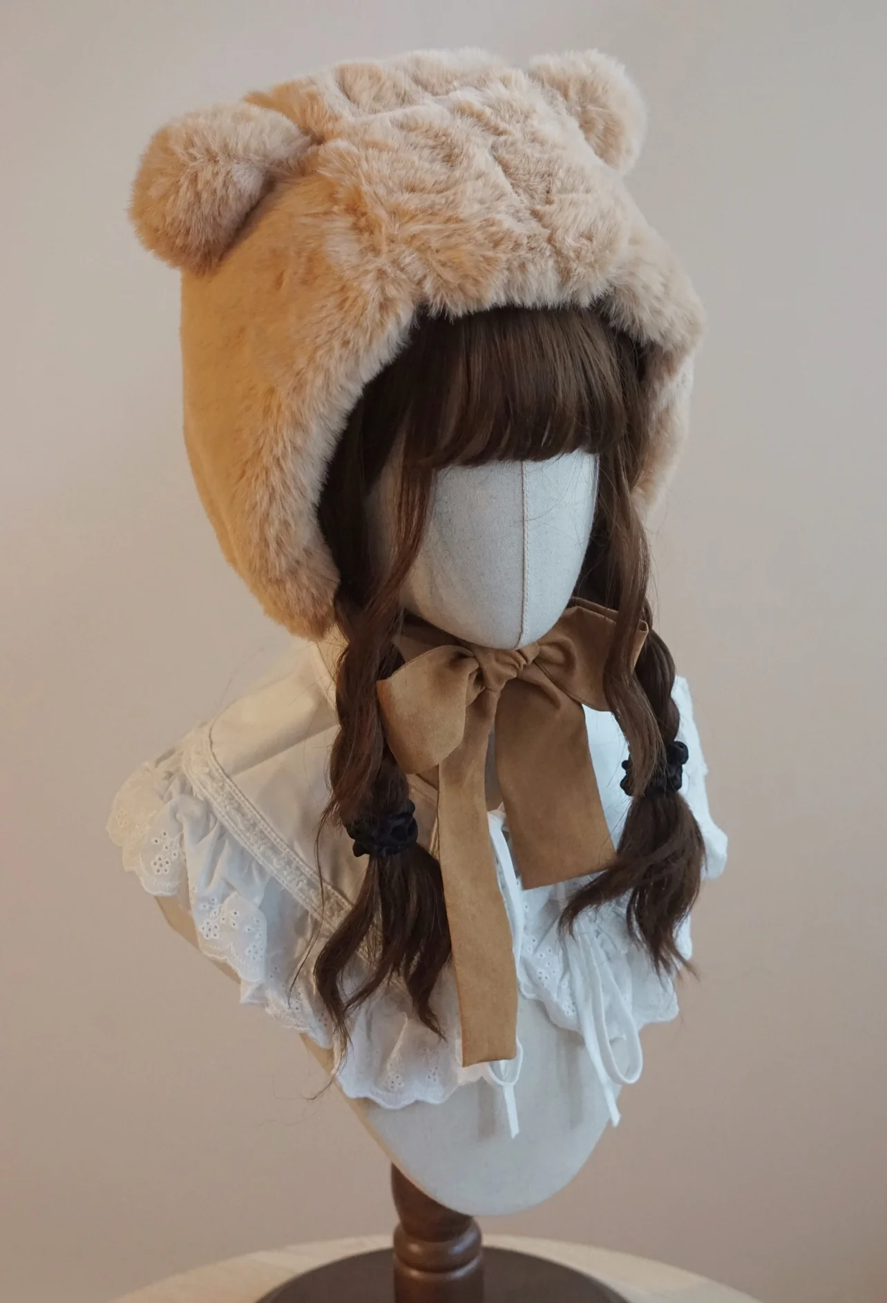 Besozealous - Winter Lolita Hat Bear Ears Hooded Hat - Image 12