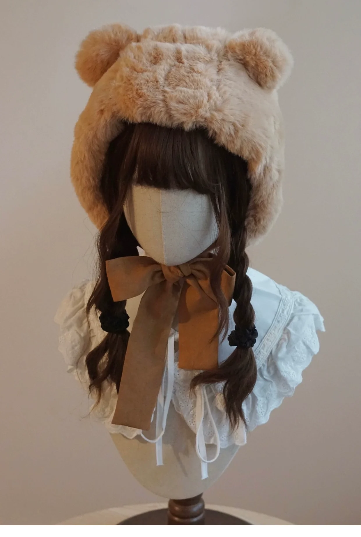 Besozealous - Winter Lolita Hat Bear Ears Hooded Hat - Image 14