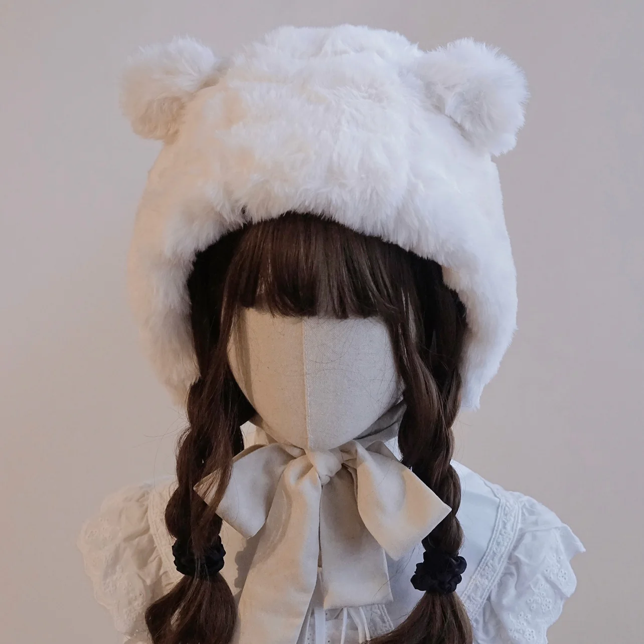 Besozealous - Winter Lolita Hat Bear Ears Hooded Hat - Image 2