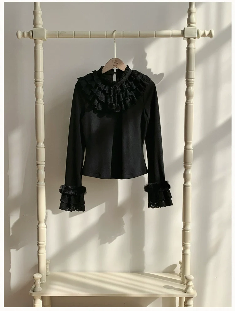 With PUJI - Frostfall - Winter Sweet Lolita Inner Wear, Layered Lace - Image 5