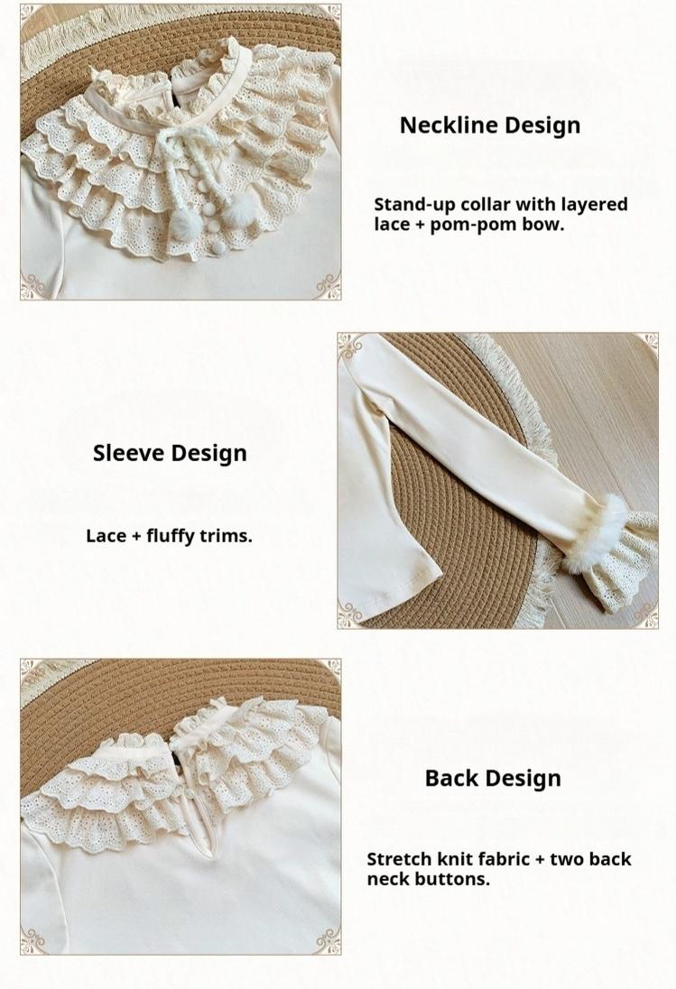With PUJI - Frostfall - Winter Sweet Lolita Inner Wear, Layered Lace - Image 9