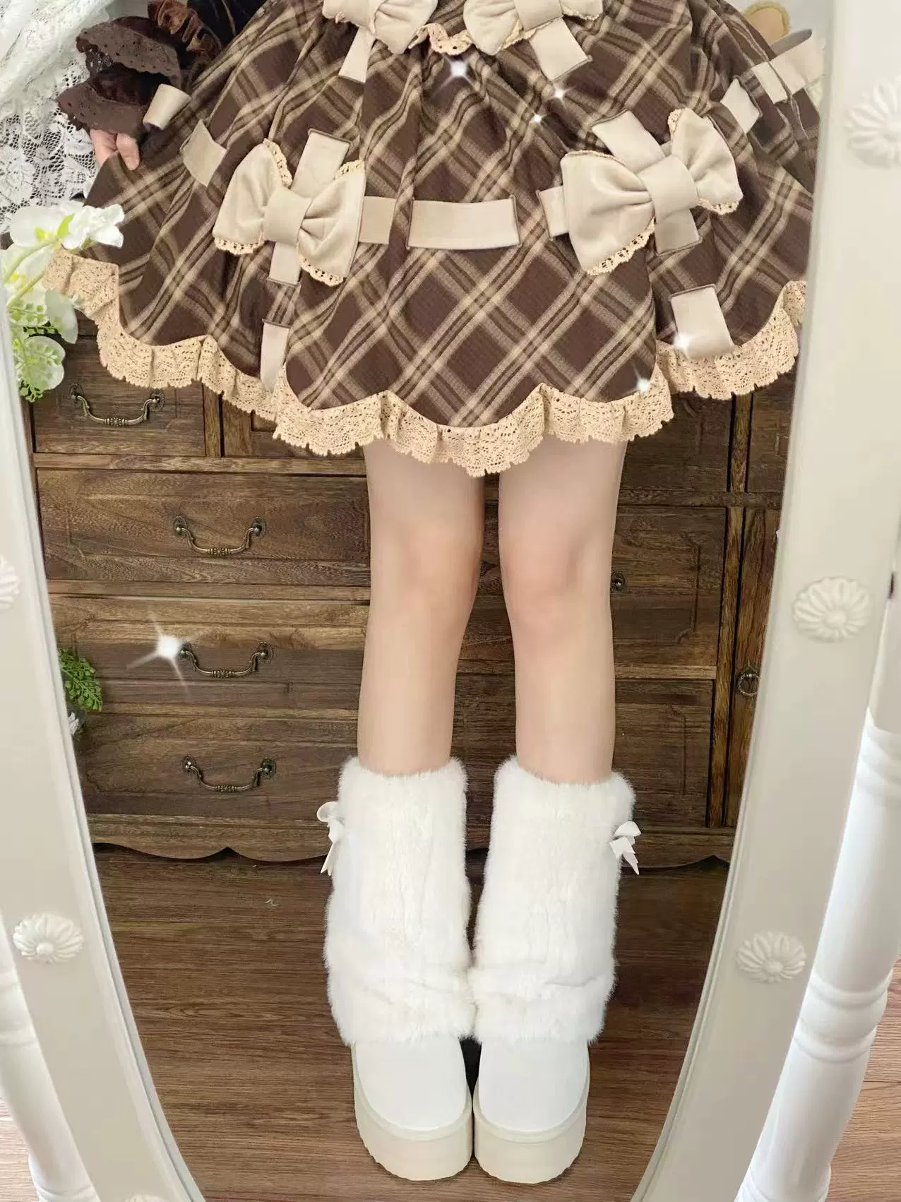 Winter Love Song - Winter Lolita Mid-Calf Boots Plush Snow Boots Thick Sole - Image 14