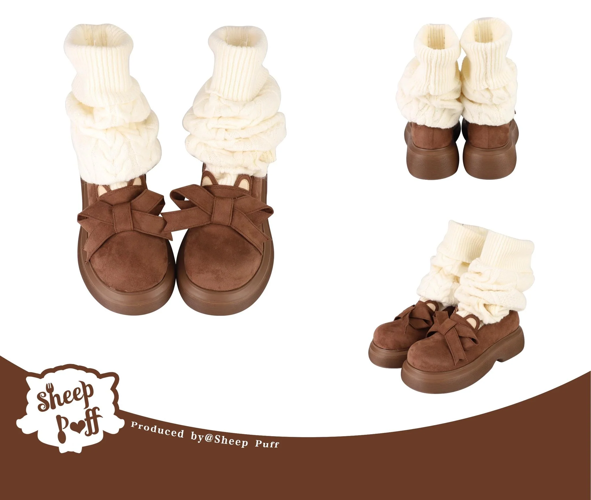 Duidui Bear - Winter Lolita Shoes Snow Boots Leg Warmer Shoes - Image 7