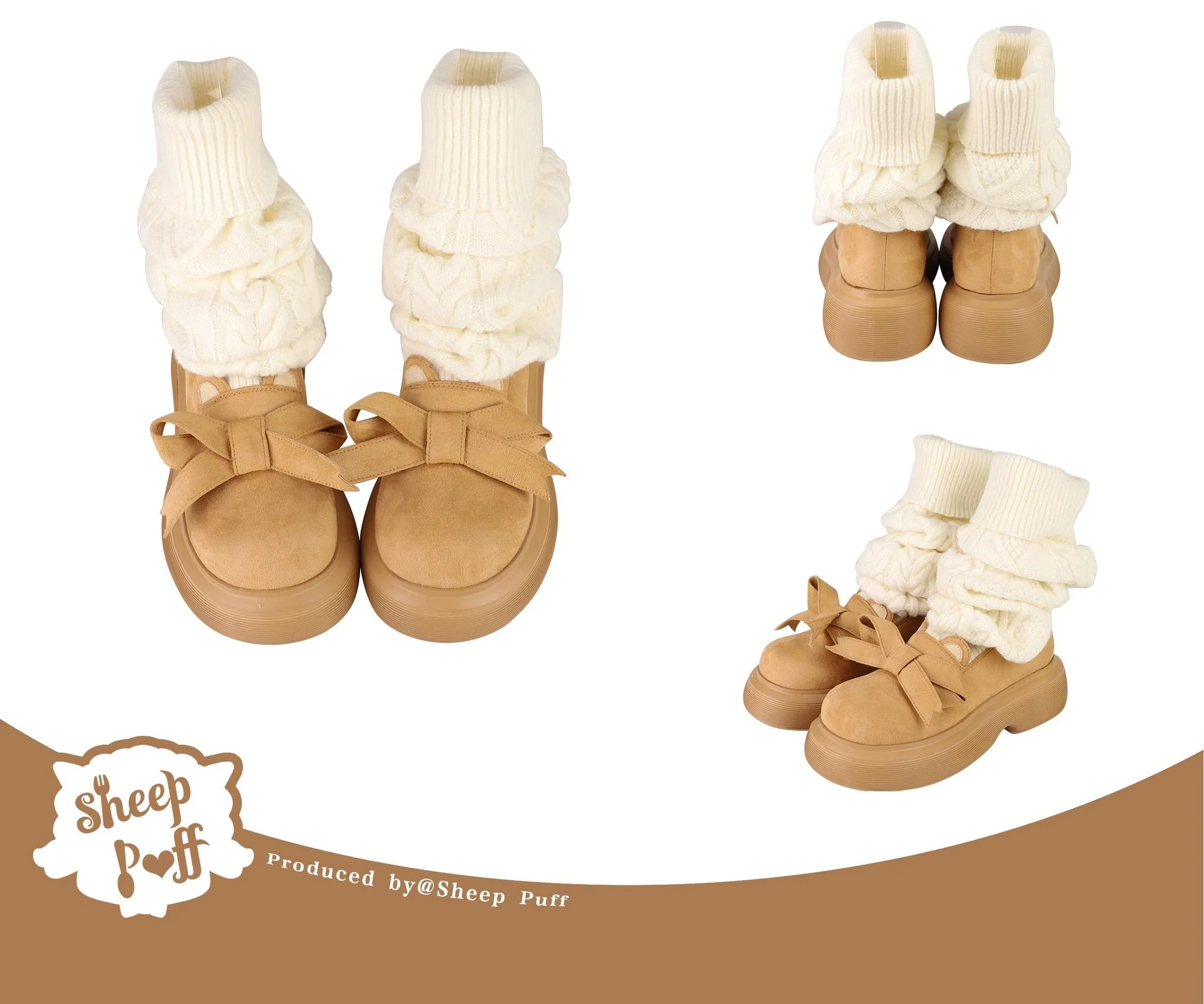 Duidui Bear - Winter Lolita Shoes Snow Boots Leg Warmer Shoes - Image 8